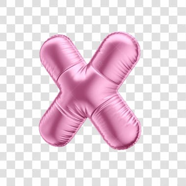 Símbolo vezes x em 3d formato de balão rosa dia da mulher dia das mães menina aniversário fundo transparente