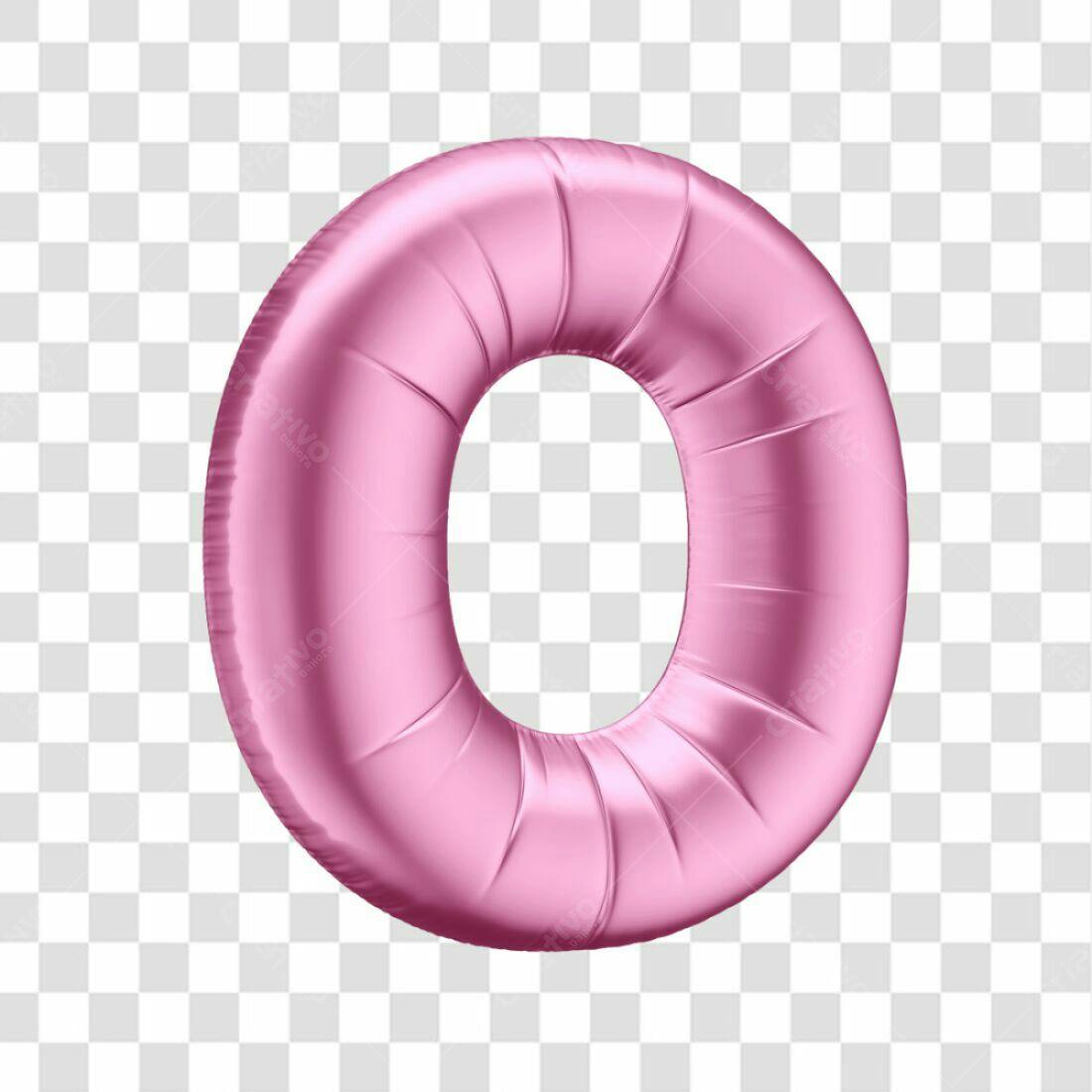 Icone Letra O Rosa Balão PNG com fundo transparente