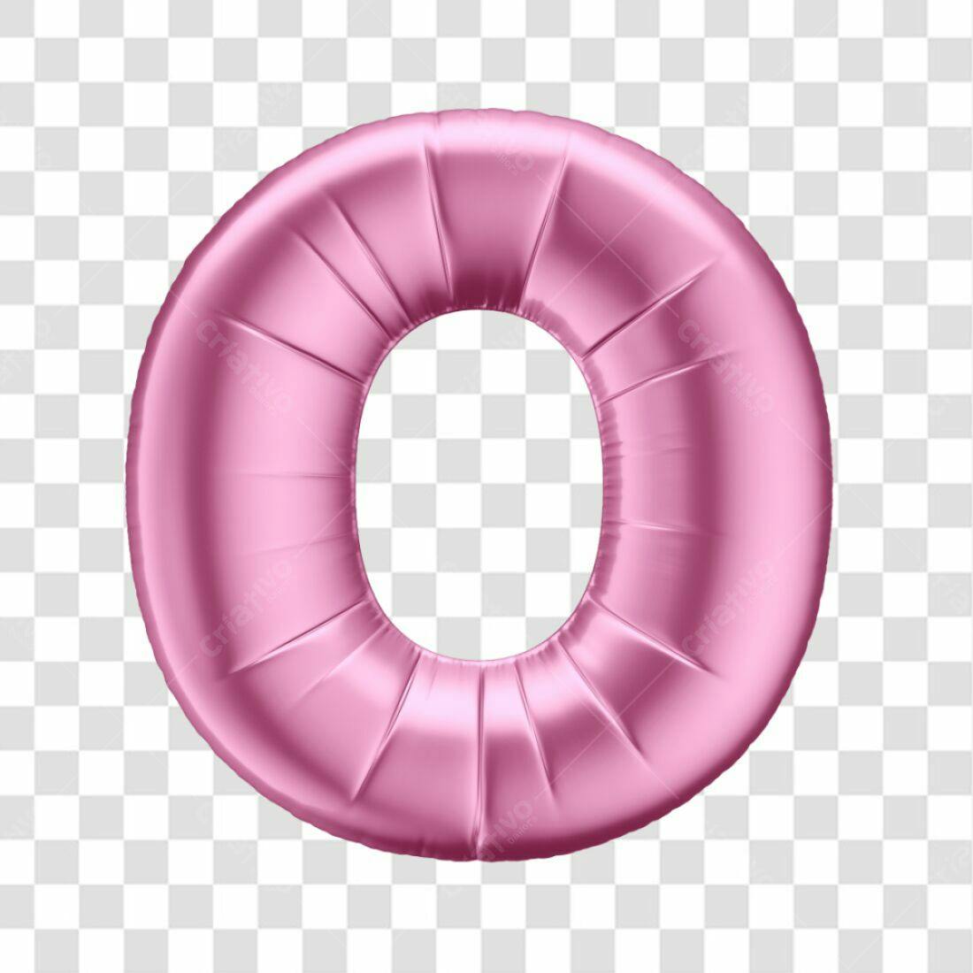 Icone Letra O Rosa Balão PNG com fundo transparente