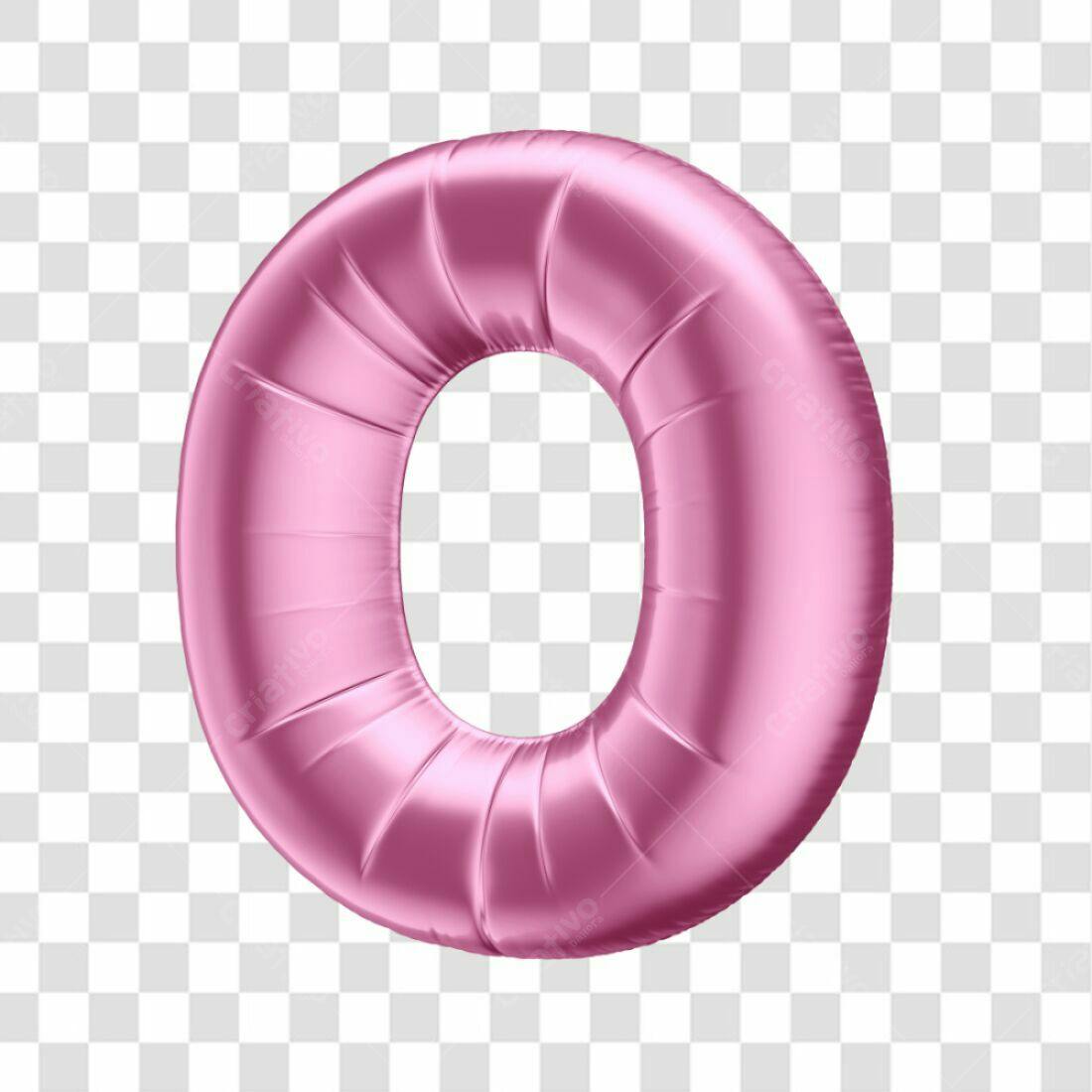 Icone Letra O Rosa Balão PNG com fundo transparente