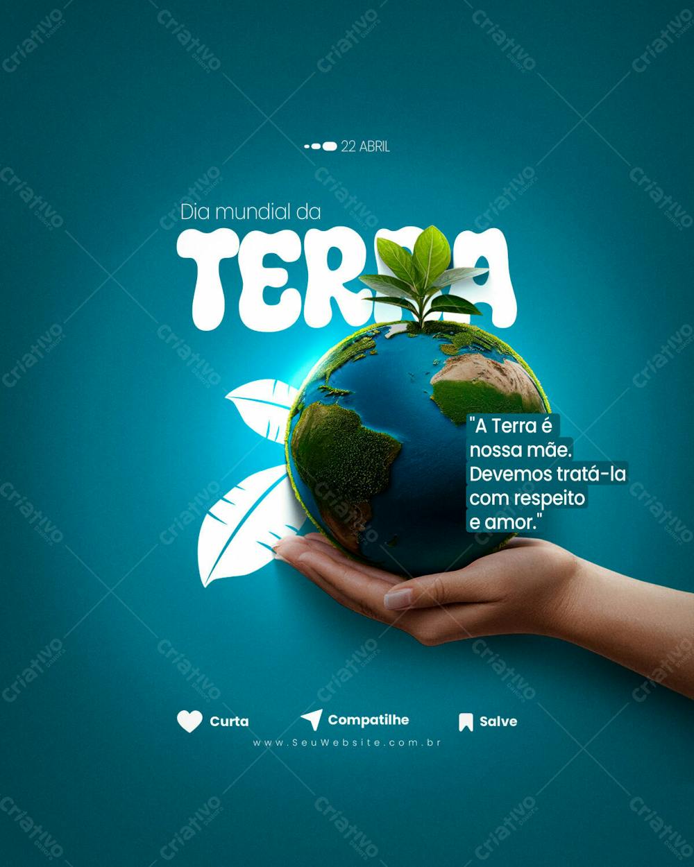 A Terra É Nossa Mãe Psd Editável Dia Da Terra 22 De Abril