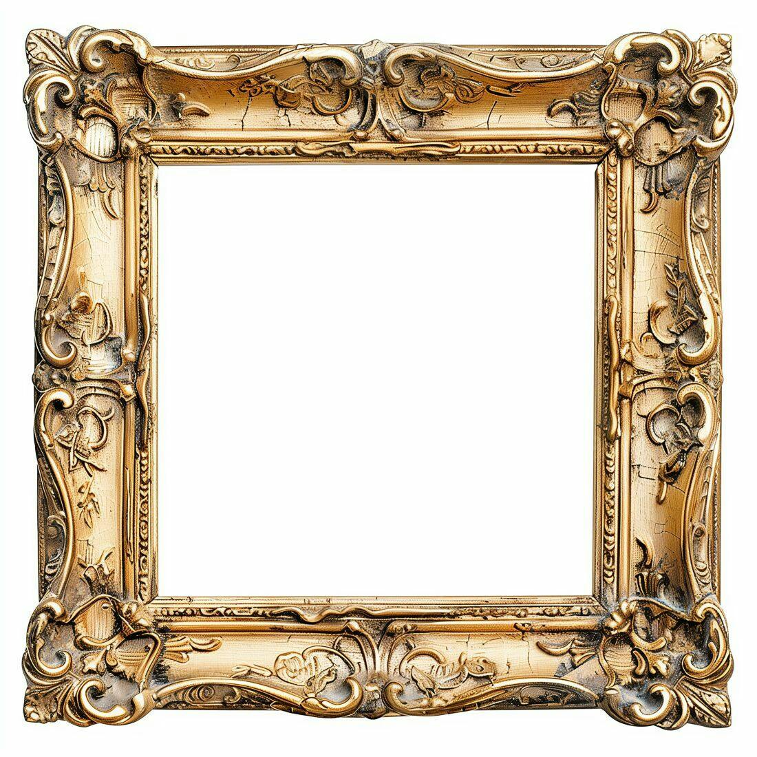 Moldura dourada estilo barroco para quadro