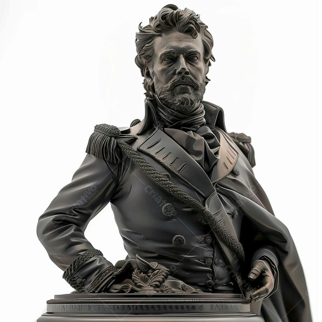 Busto de oficial militar em bronze escuro
