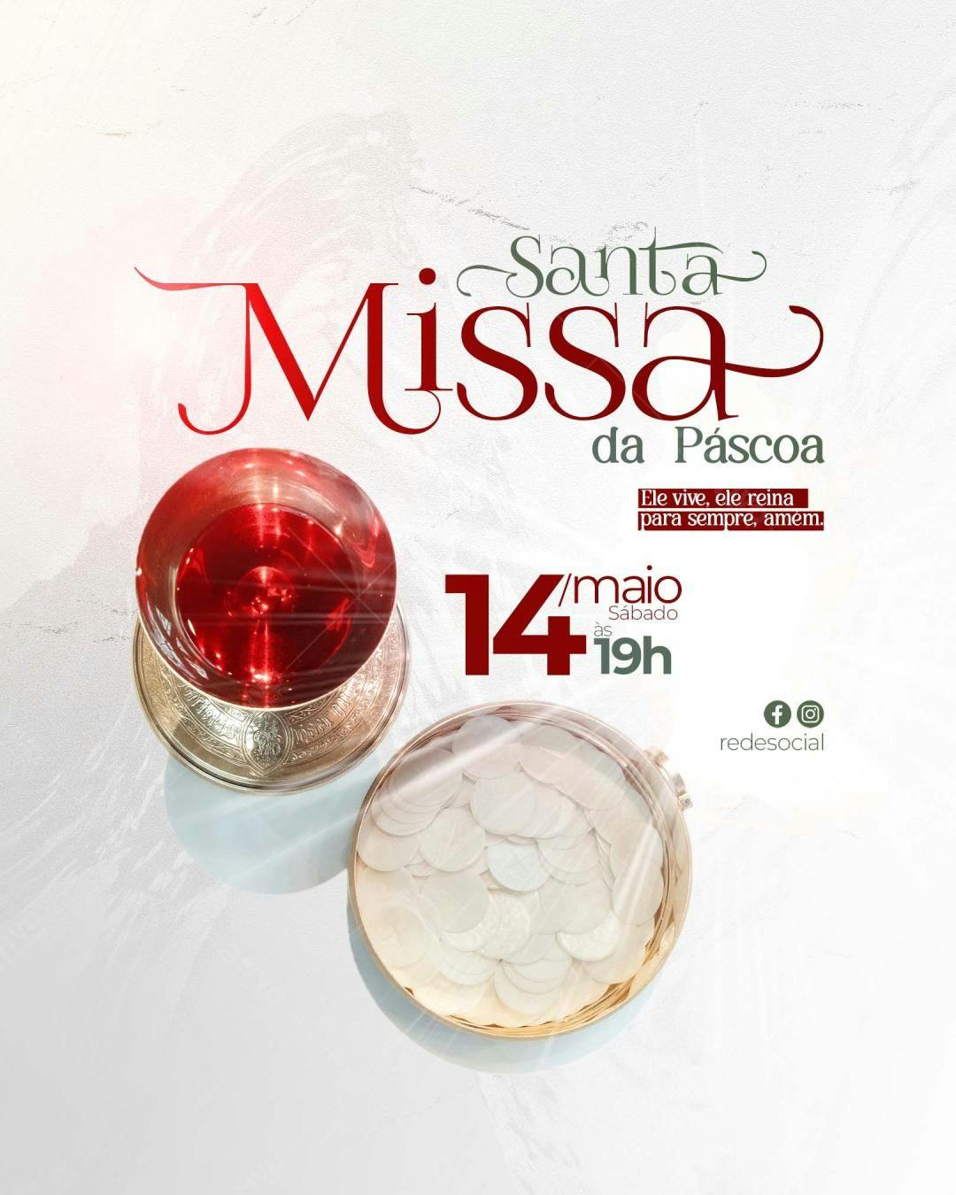 Flyer para Missa da Páscoa PSD Editável