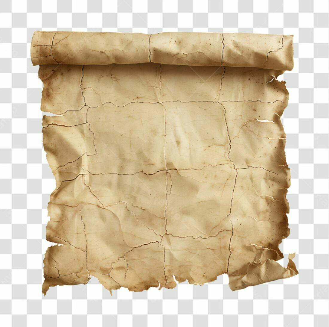 Pergaminho antigo PNG com fundo transparente