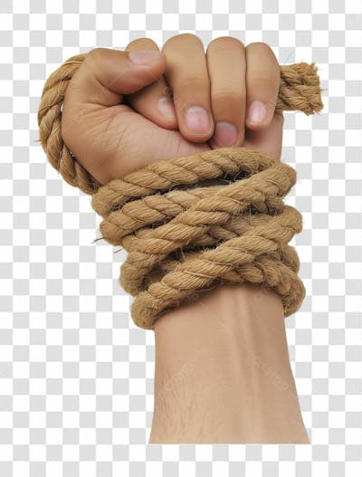 MÃO COM CORDA ENROLADA | IMAGEM SEM FUNDO | PNG