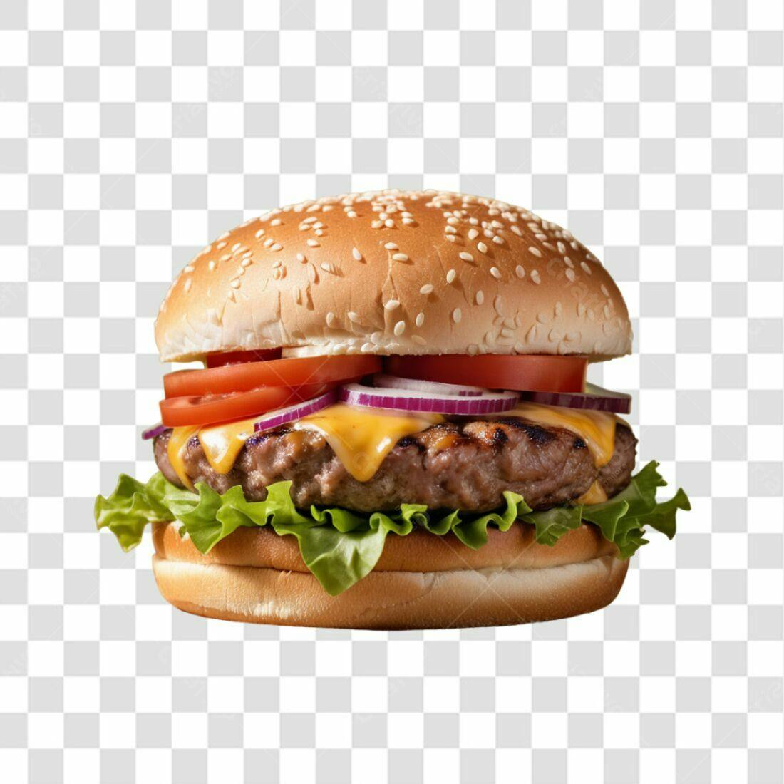 Imagem PNG de hambúrguer com fundo transparente