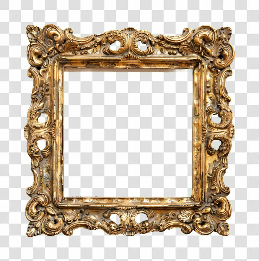 Moldura PNG com fundo transparente Moldura dourada estilo barroco