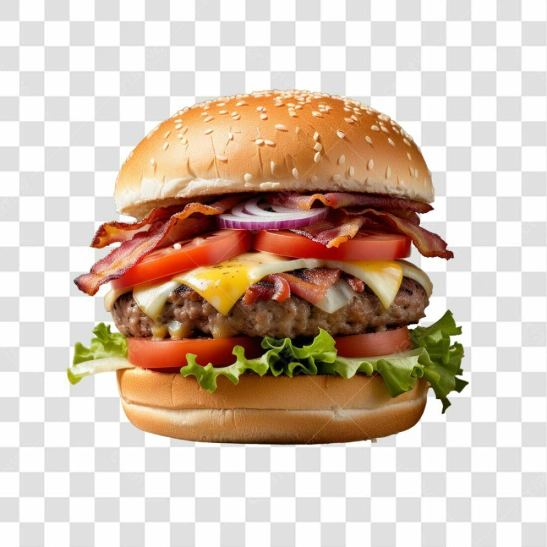 Imagem de hambúrguer PNG com fundo transparente