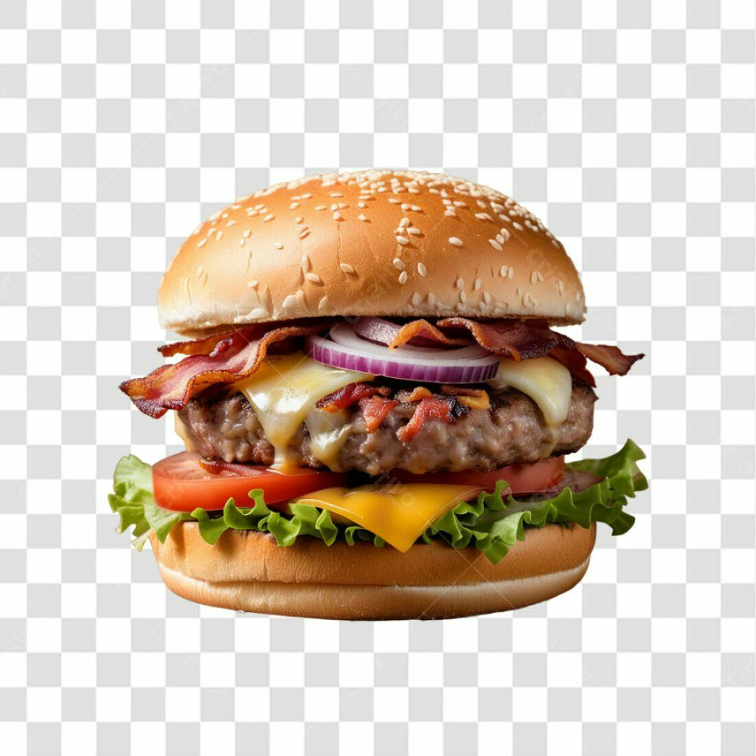 Imagem Burger Bacon Queijo PNG com fundo transparente