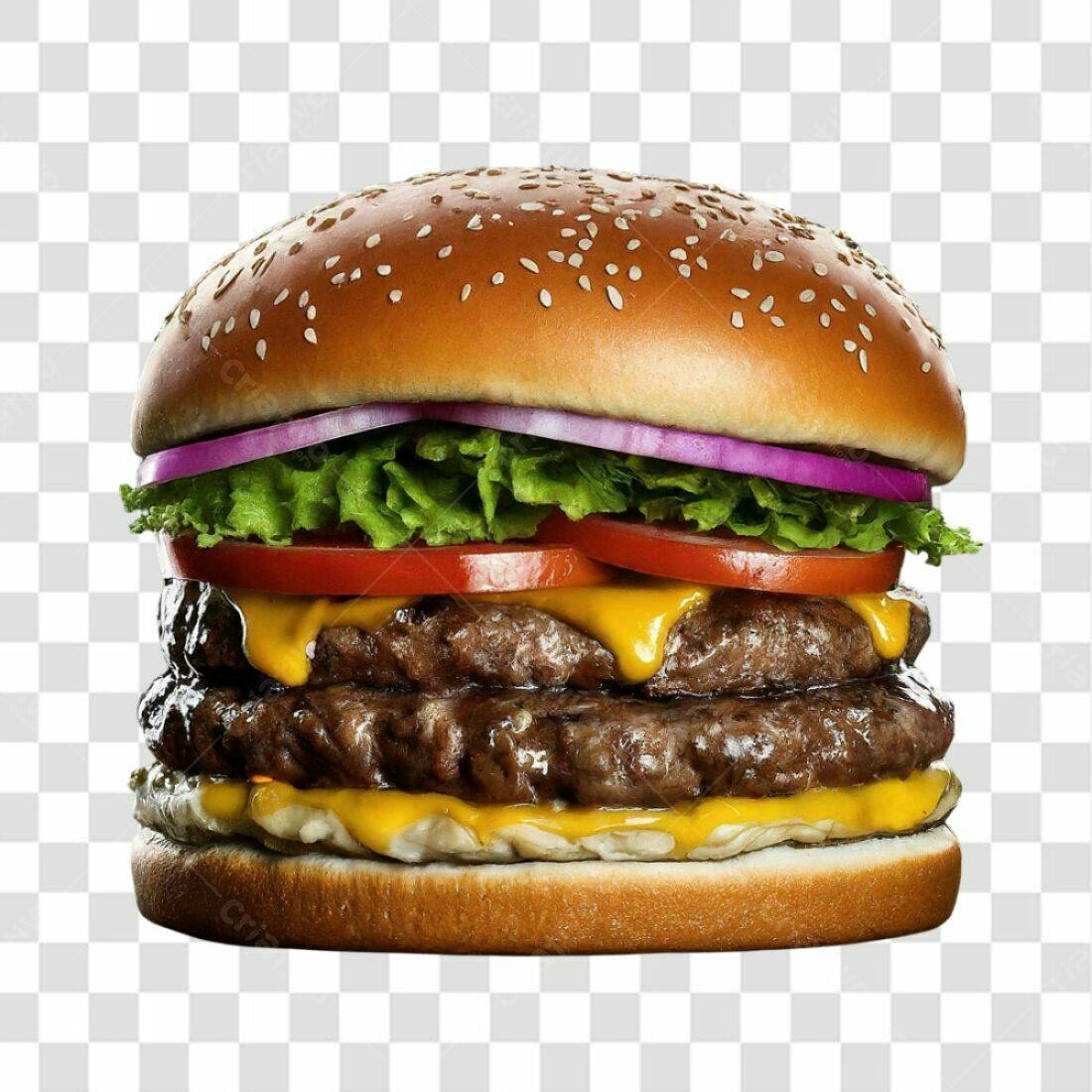 Imagem PNG de Hambúrguer Duplo com fundo transparente