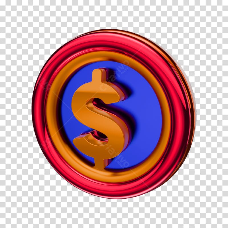 Ícone financeiro Dólar PNG com fundo transparente