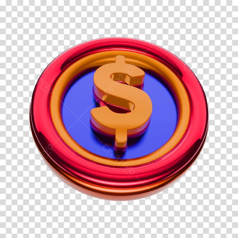 Ícone financeiro Dólar PNG com fundo transparente