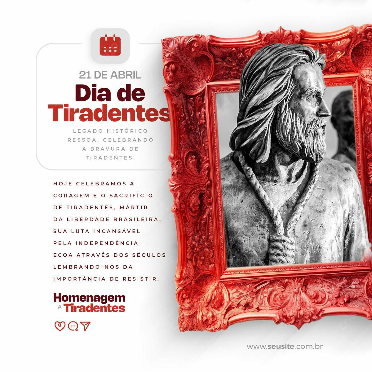 Postagem Dia de Tiradentes PSD Editável