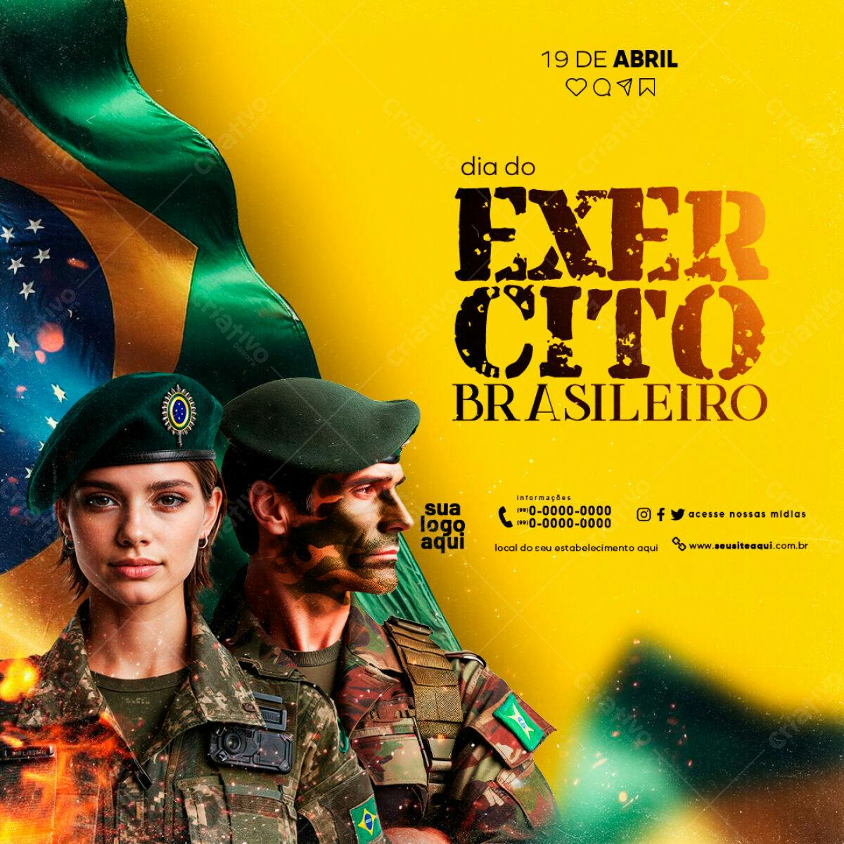 19 De Abril Dia Do Exercito Brasileiro - [download] 52685 | Criativo Dahora