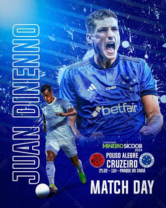 Flyer match day jogador juan dinenno cruzeiro social media