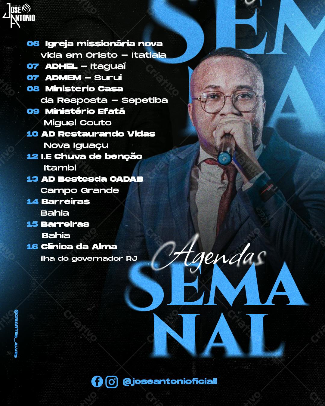 Flyer Agenda Semanal PSD Editável