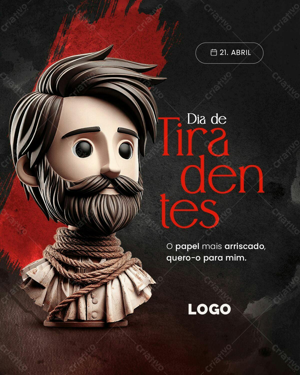 Arte para Dia de Tiradentes PSD Editável