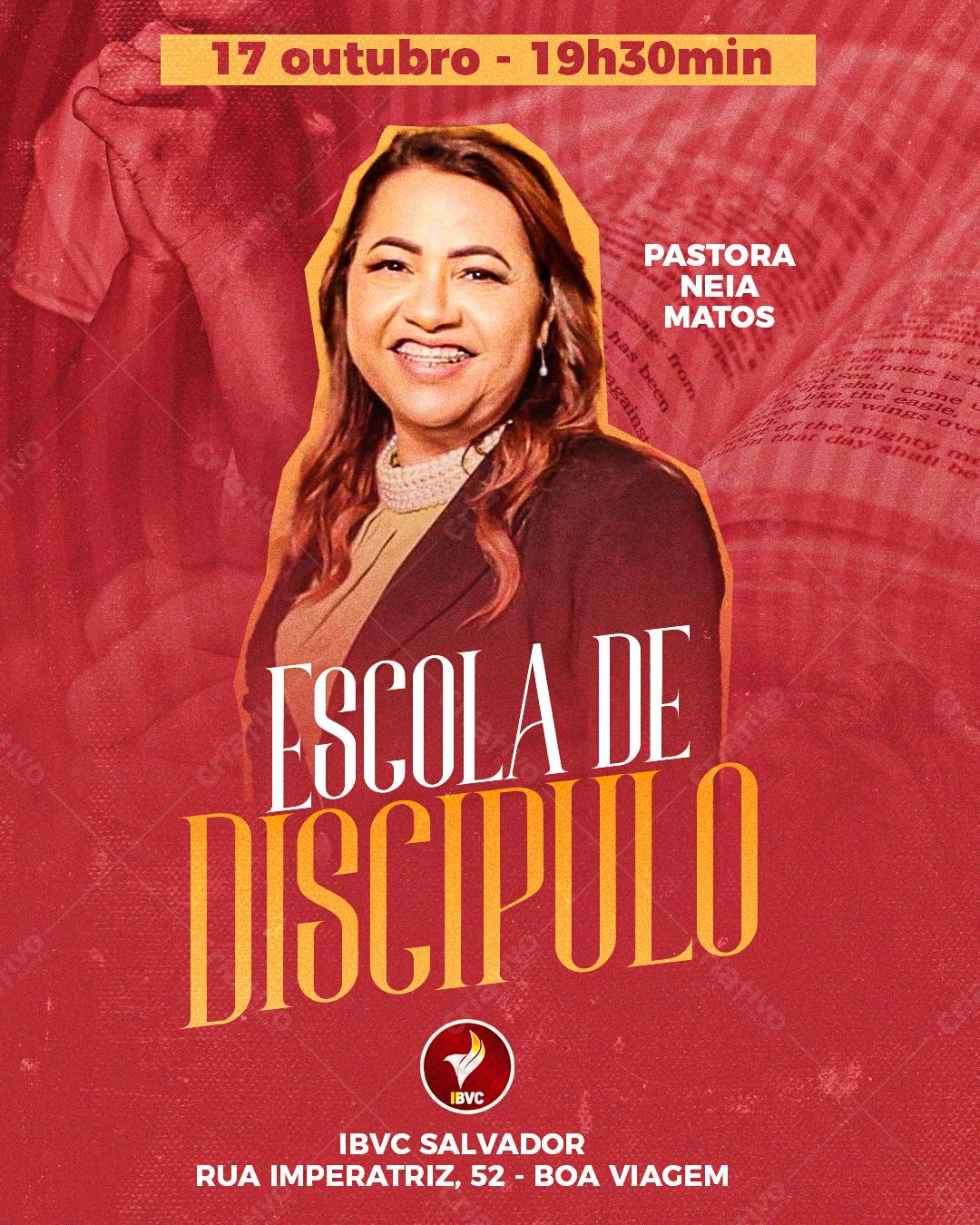 Flyer para Escola de Discipulado PSD Editável