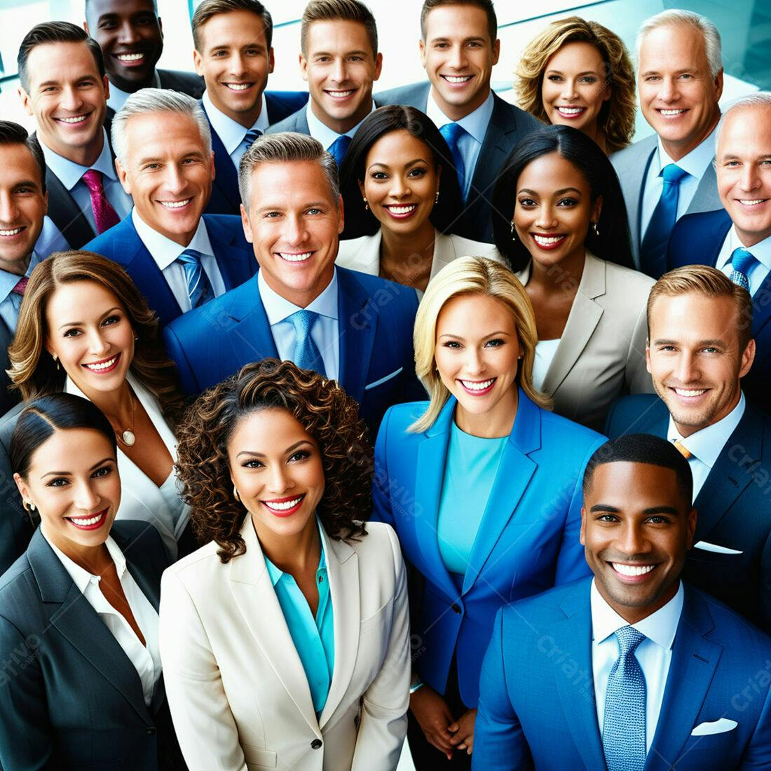 Equipe de negócios multiétnica sorrindo