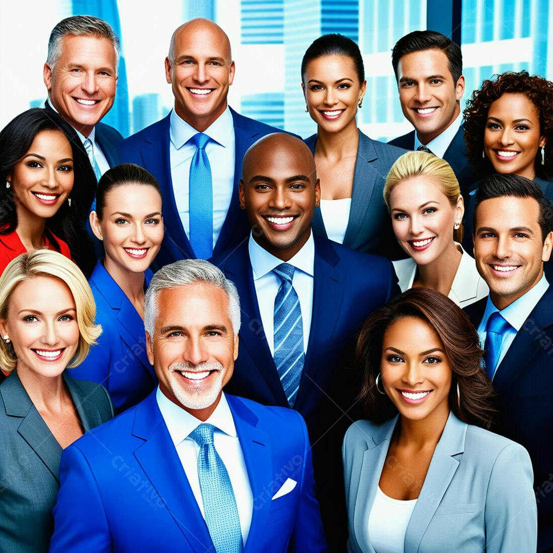Equipe de negócios diversificada sorrindo