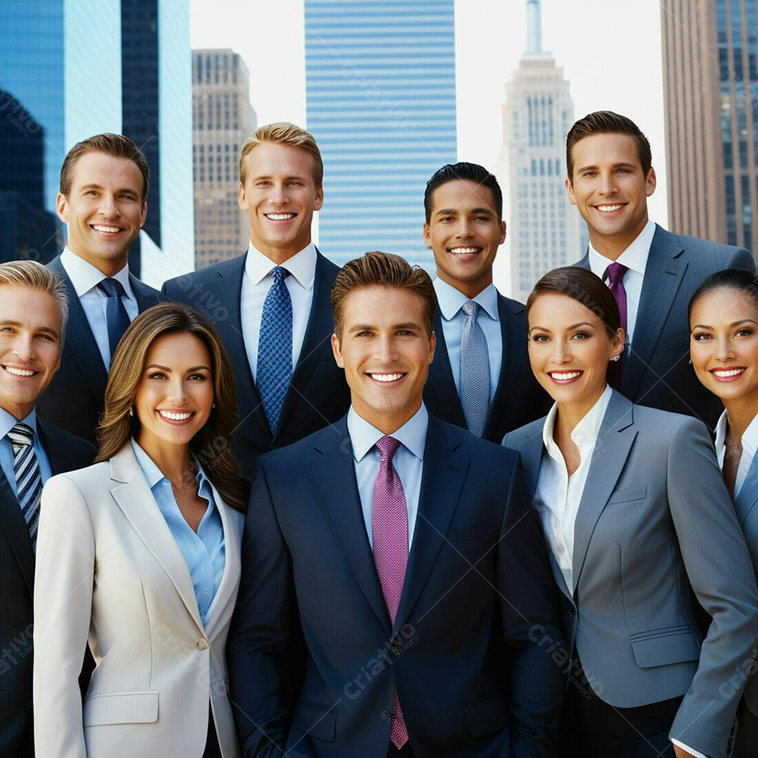 Equipe de negócios sorrindo em Nova York