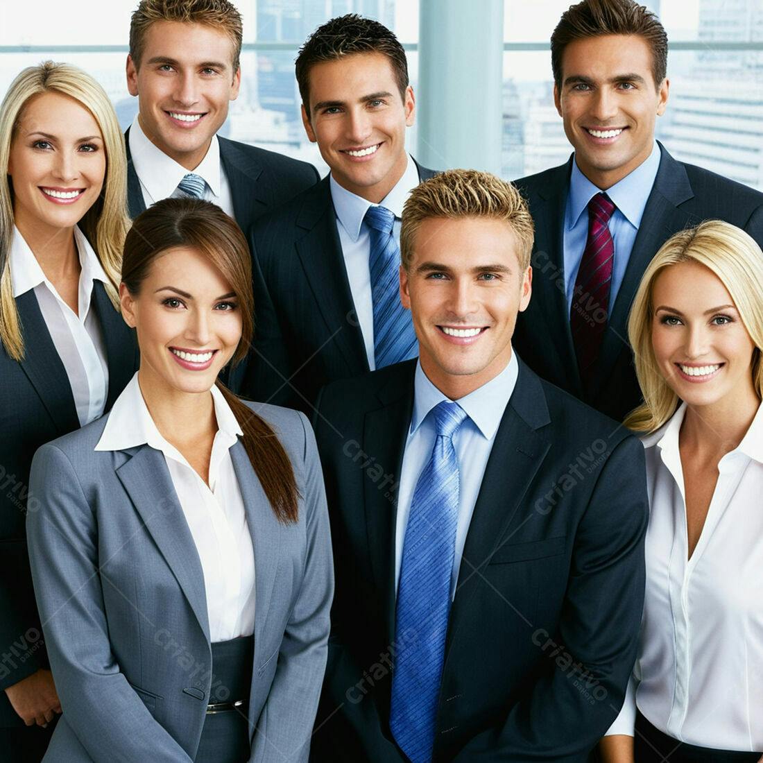 Equipe de negócios sorrindo em escritório moderno