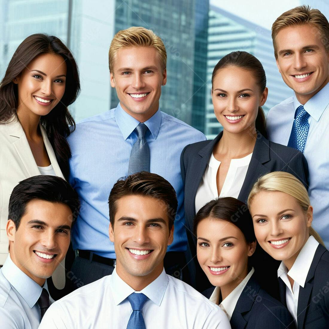 Equipe de negócios sorrindo fundo cidade