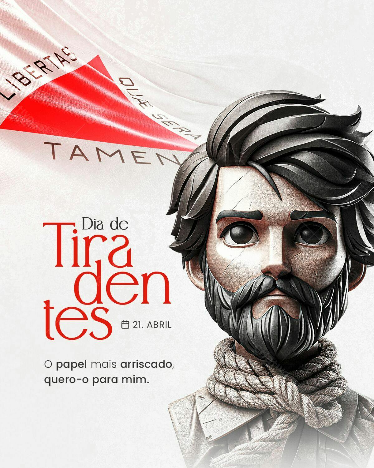 Arte Tiradentes PSD Editável para Dia de Tiradentes