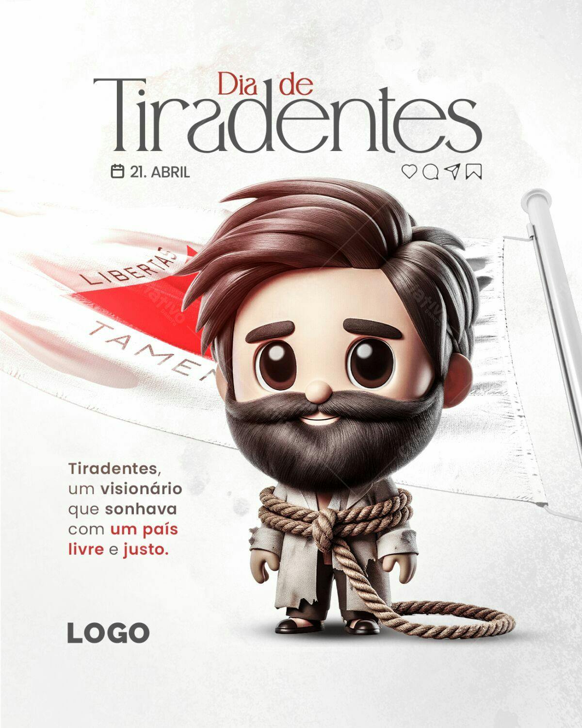 Arte para Dia de Tiradentes PSD Editável