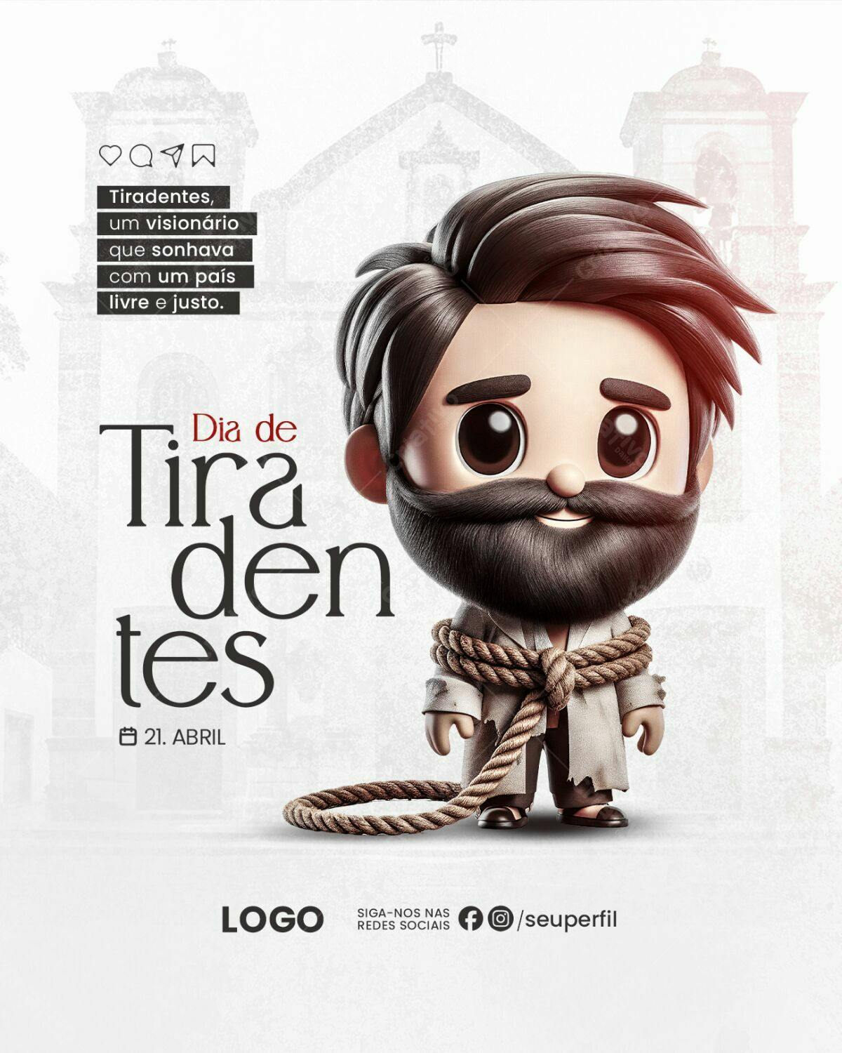 Arte Dia de Tiradentes PSD Editável