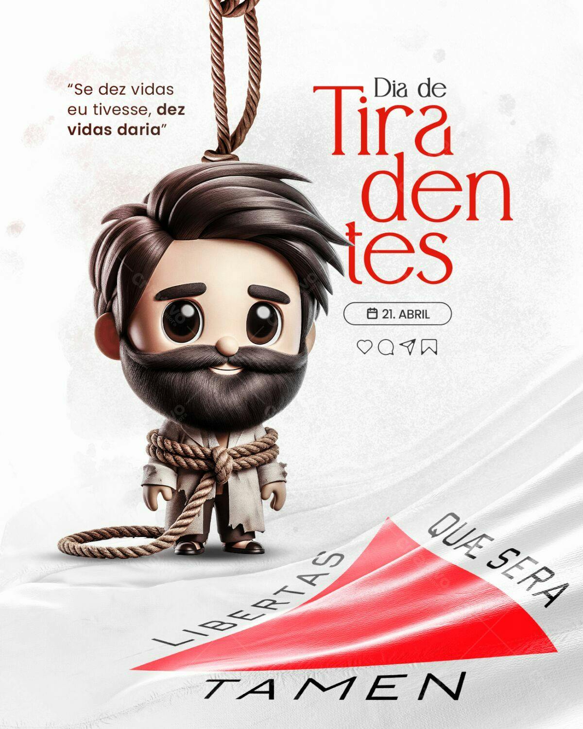 Arte para o Dia de Tiradentes PSD Editável