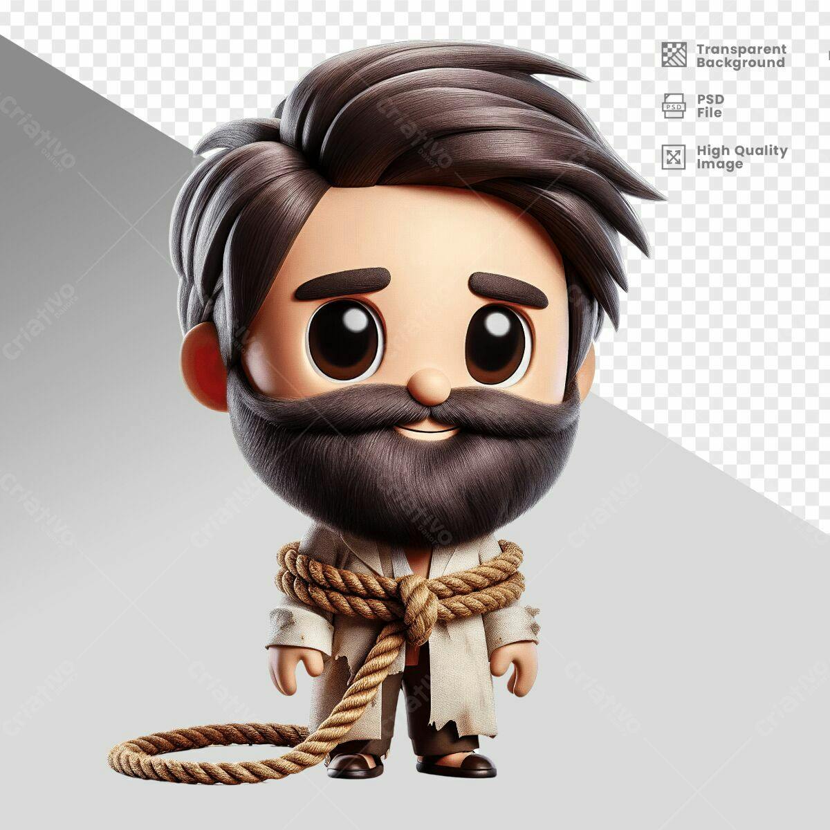 Personagem Cartoon PSD Editável