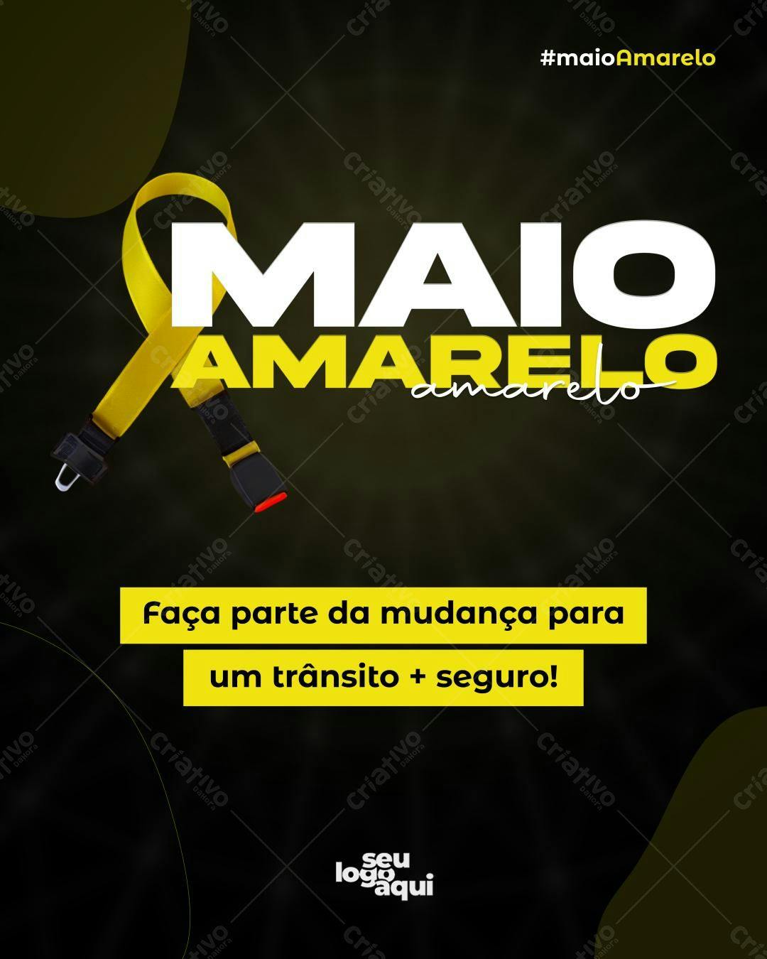 Flyer Maio Amarelo PSD Editável