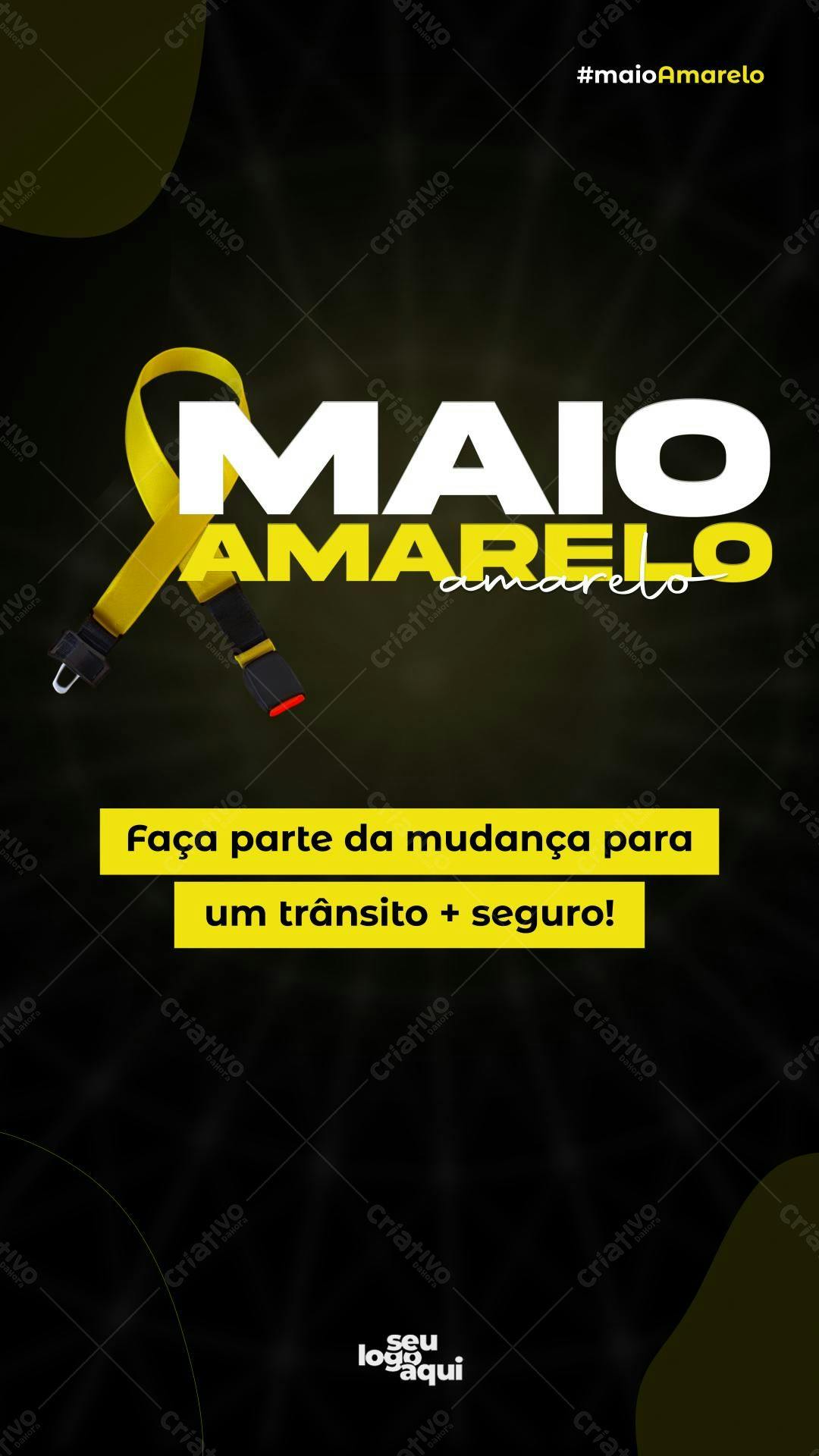 Poster Maio Amarelo PSD Editável