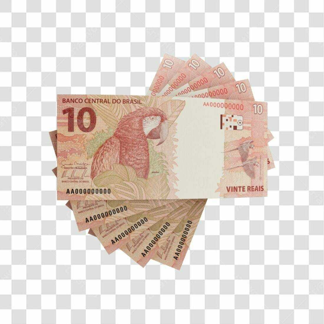 Imagem de Notas de 10 Reais PNG com fundo transparente