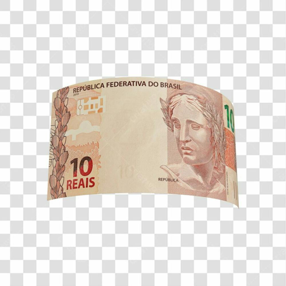 Asset 3D   Dinheito Nota Cédula 10 Reais Real Brasileiro Finança Com Fundo Transparente (11)