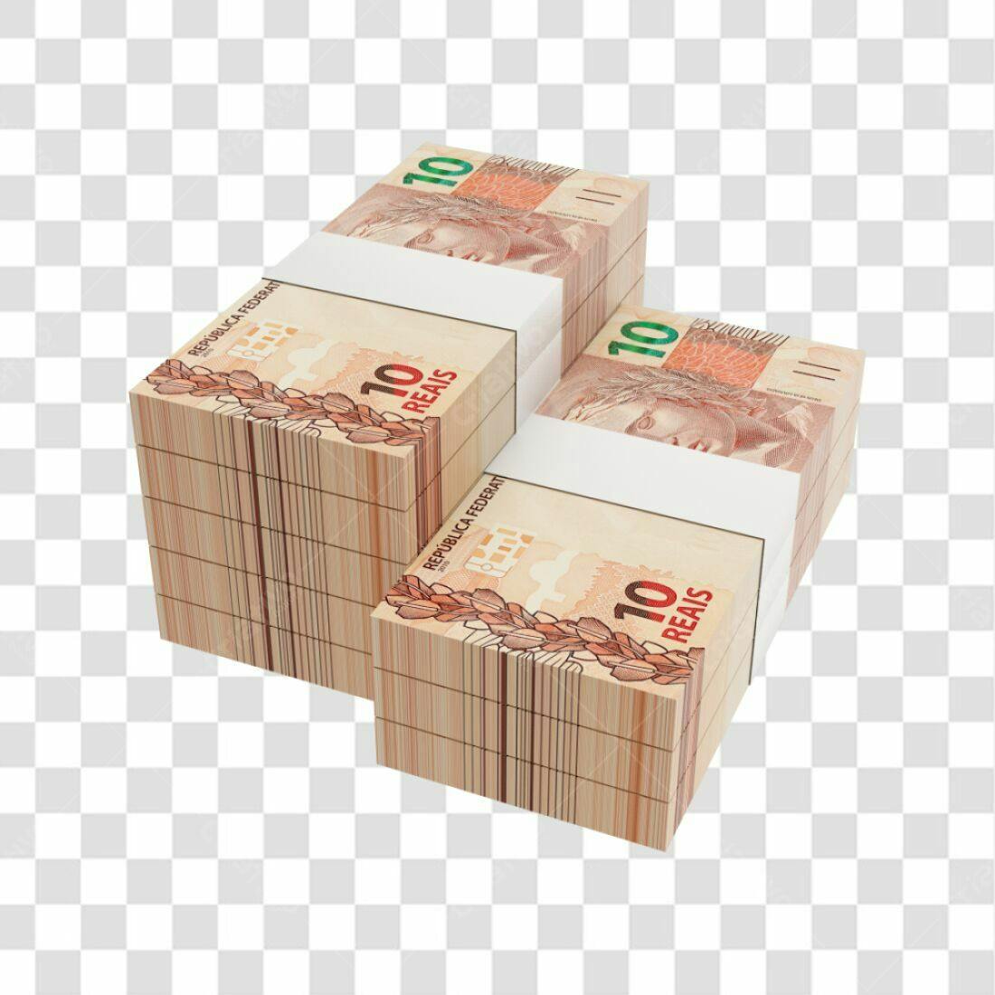 Icone Pilhas de Dinheiro Reais PNG com fundo transparente