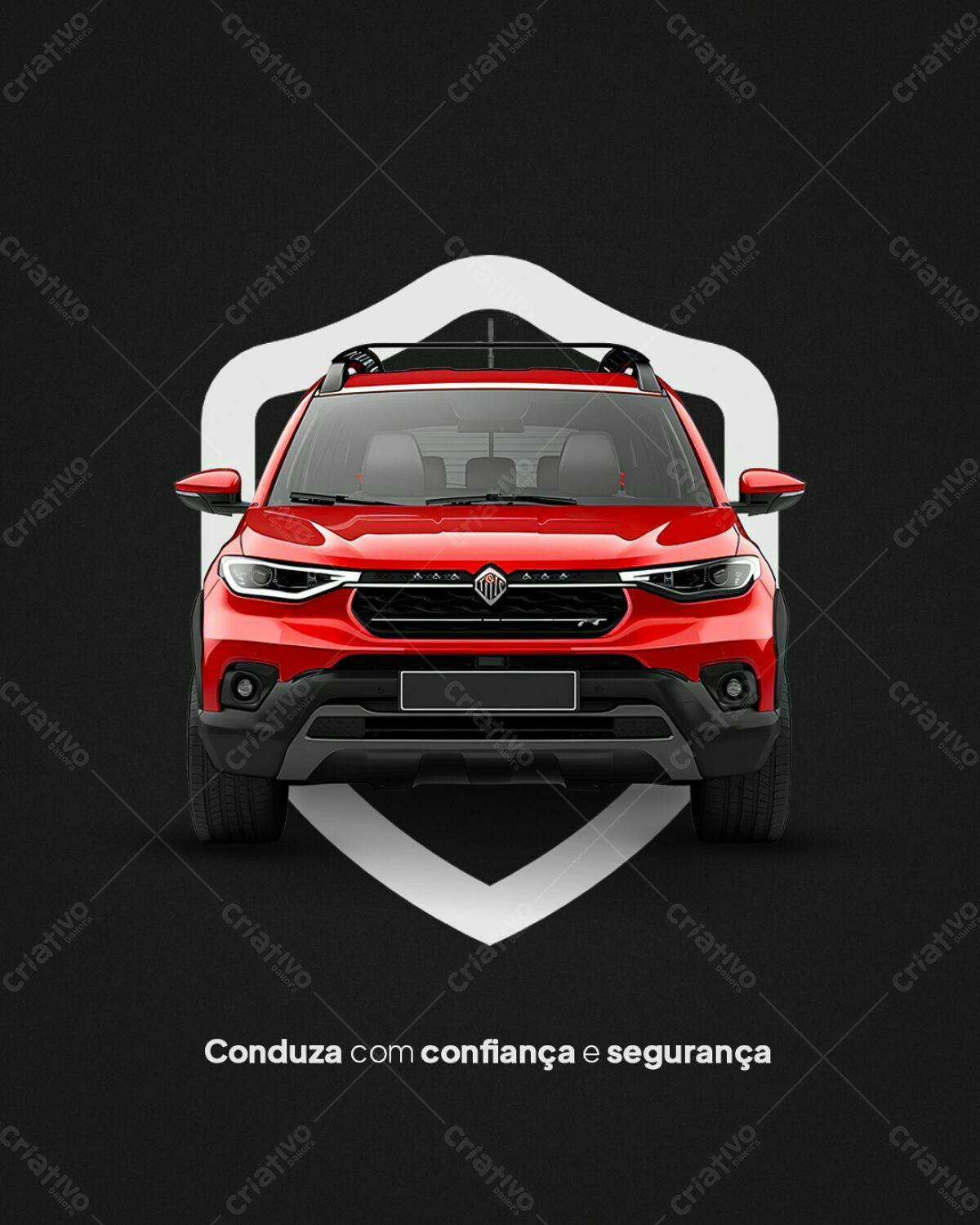 PSD Publicidade Carro Vermelho PSD Editável