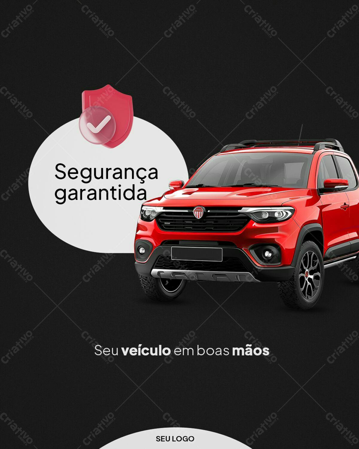 Post para Redes Sociais Carro Vermelho PSD Editável