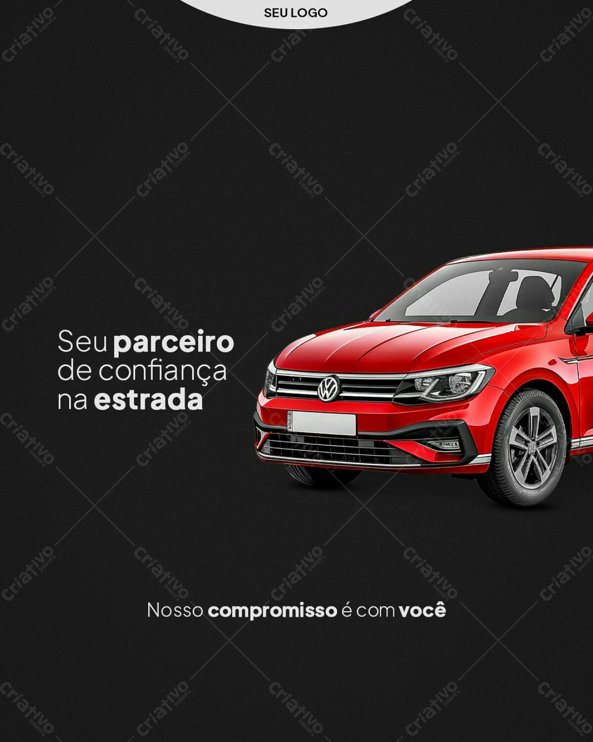 Postagem para Redes Sociais Carro Vermelho PSD Editável