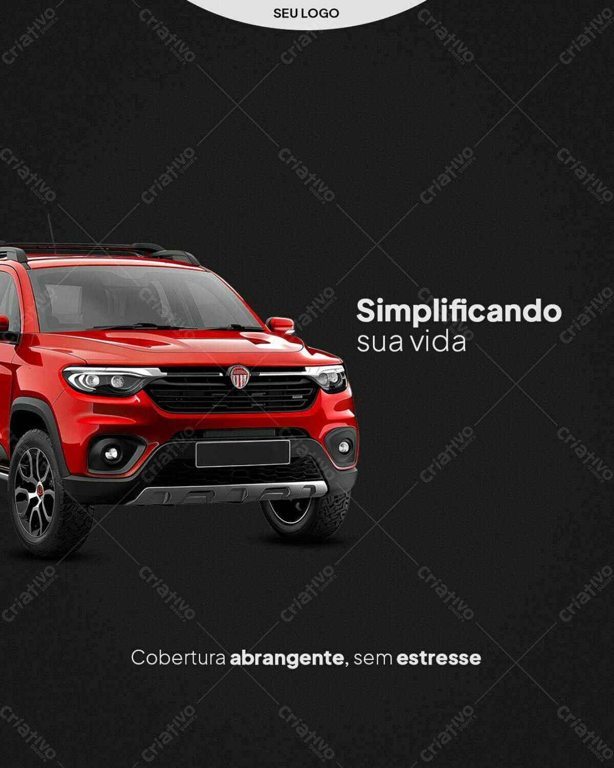 PSD para Propaganda de Carro Vermelho PSD Editável