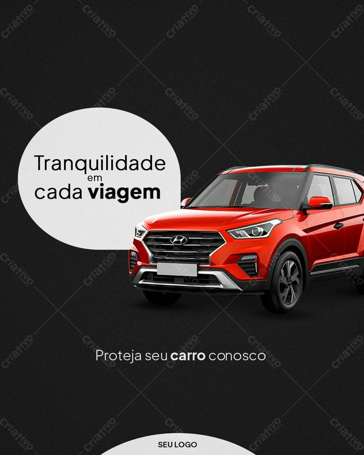 Postagem de Mídias Sociais para Seguro Auto PSD Editável