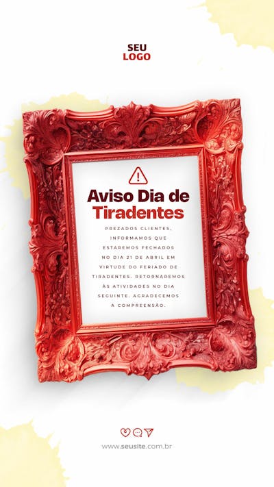 Stories   Aviso Para O Dia De Tiradentes