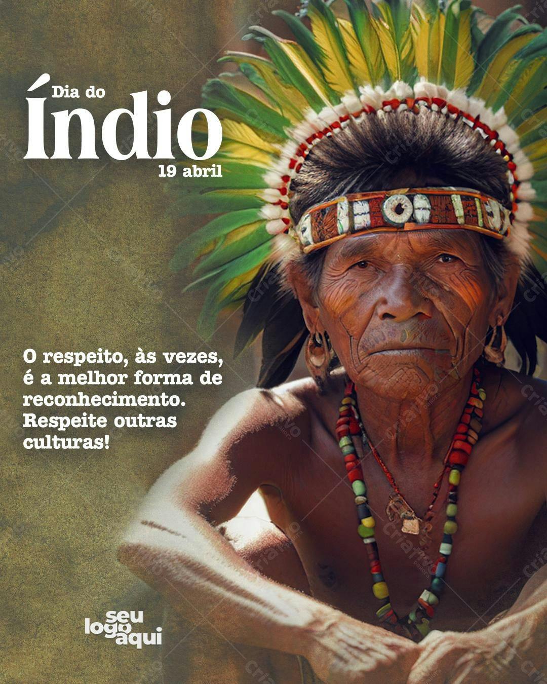 Flyer Dia do Índio PSD Editável