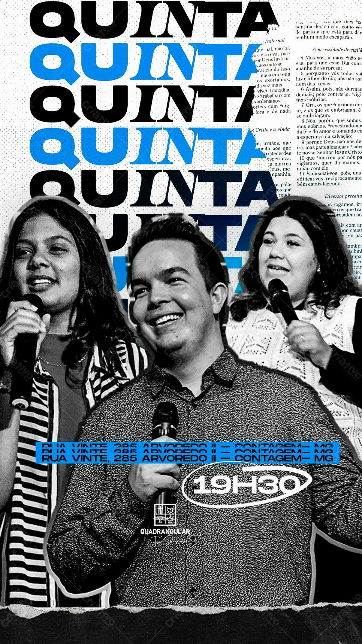 Flyer para Culto Quinta-feira PSD Editável