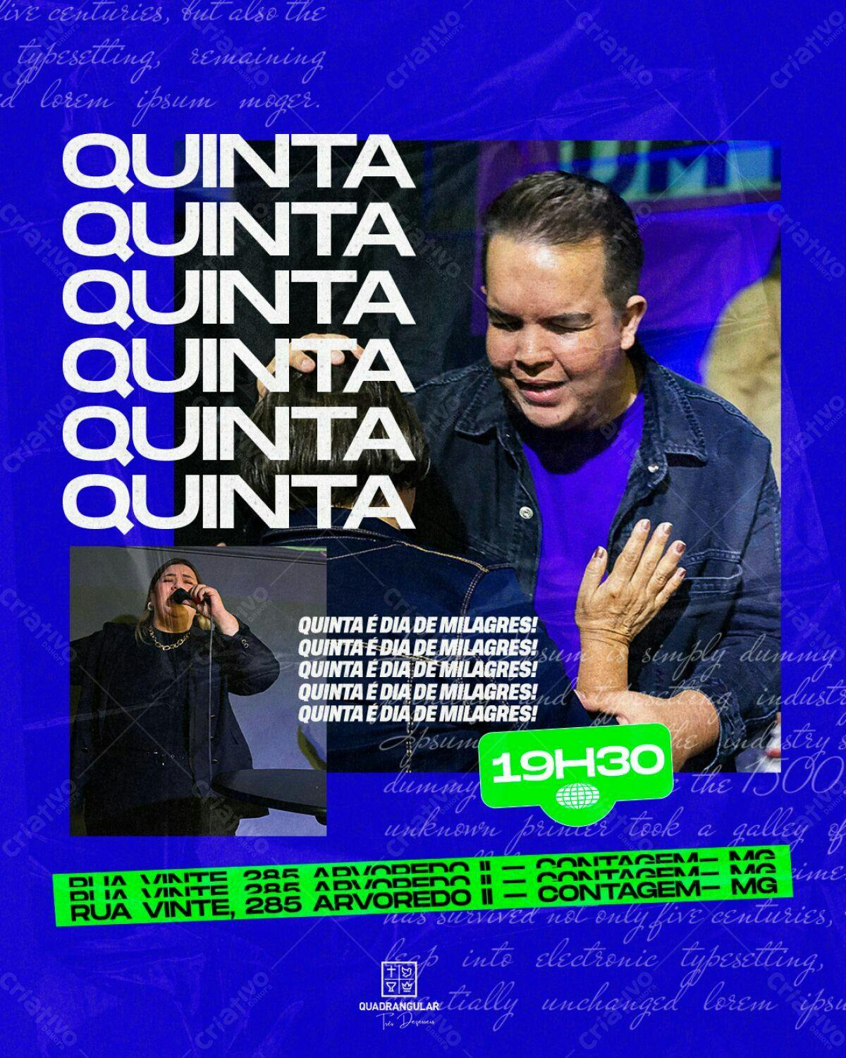 Flyer para Evento Quinta de Milagres PSD Editável