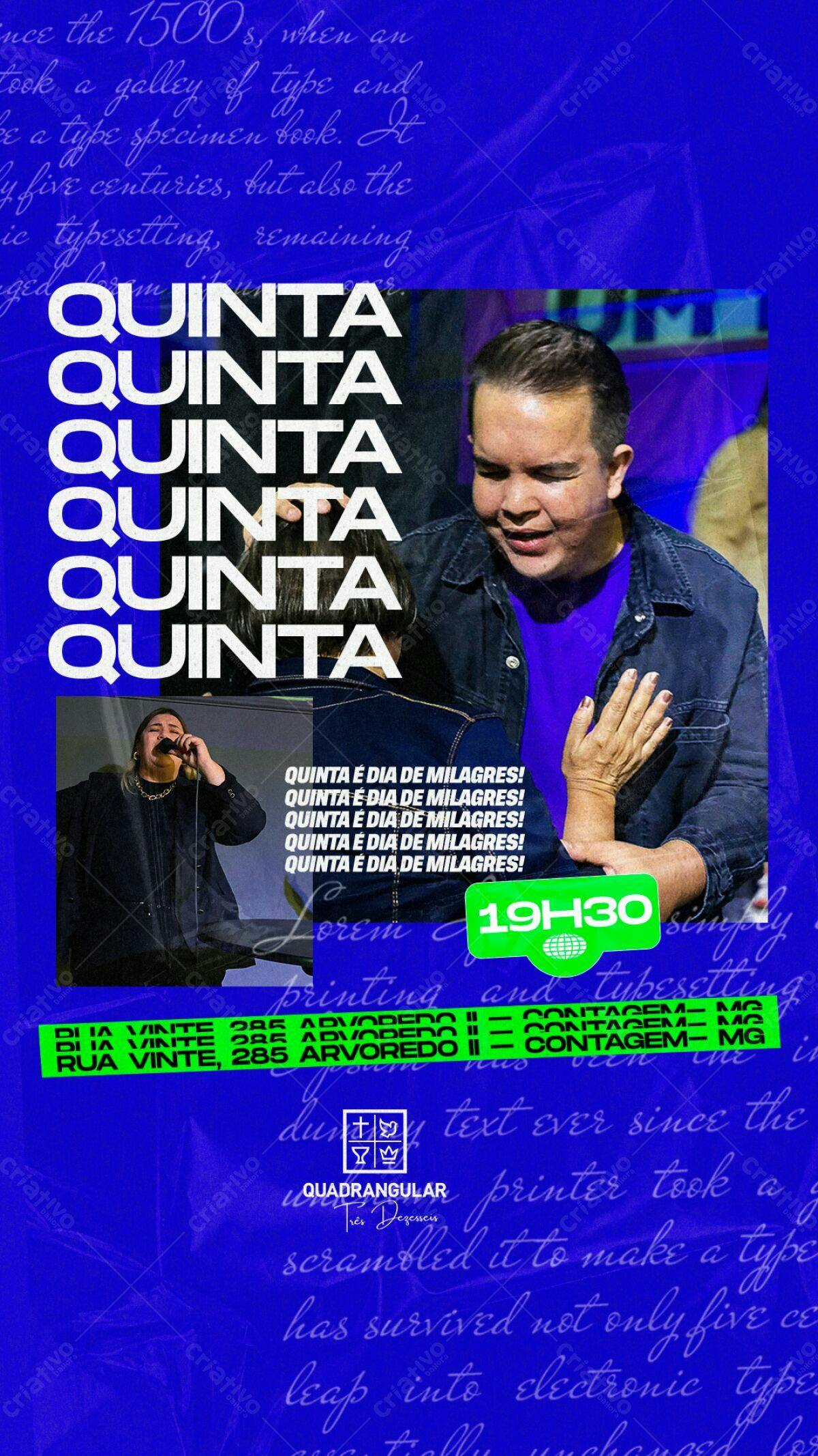 Flyer para Evento Quinta e Dia de Milagres PSD Editável