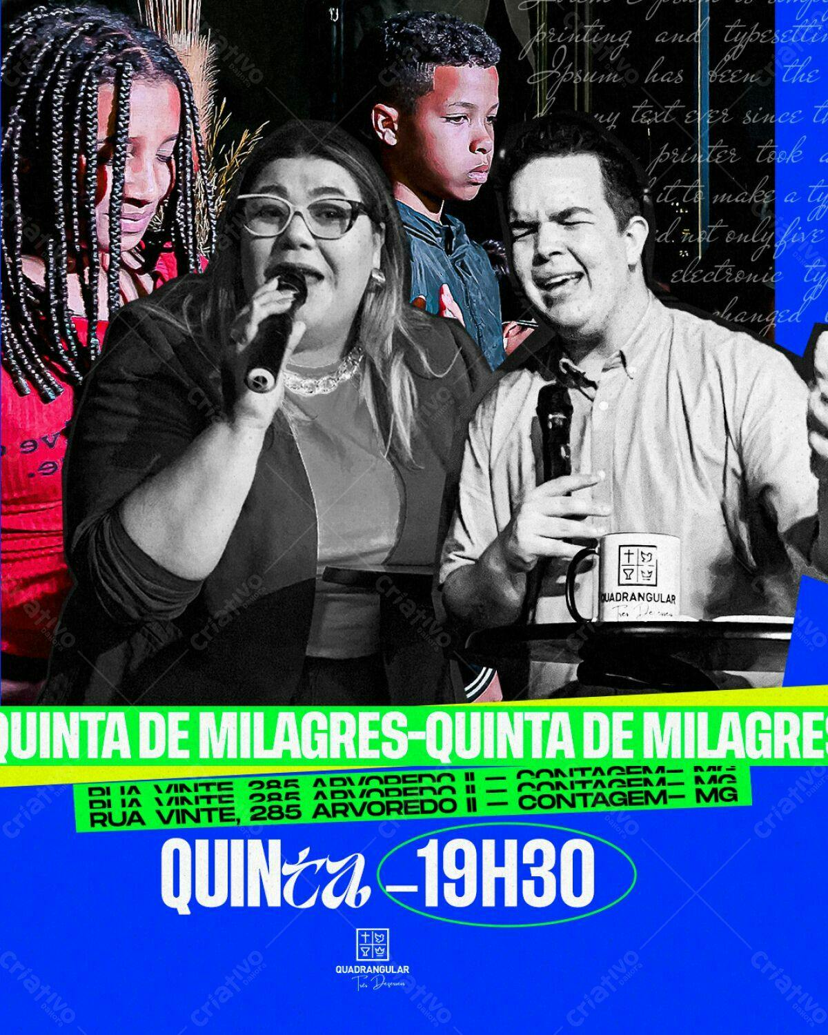 Flyer para Evento Quinta de Milagres PSD Editável