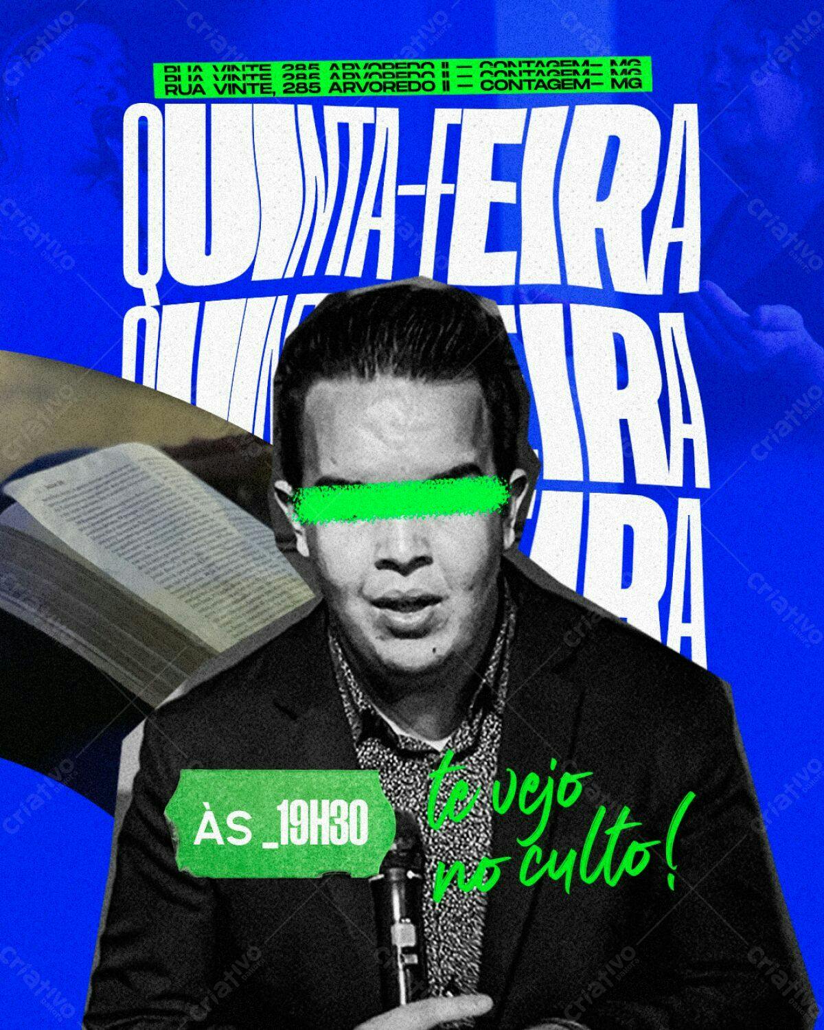Flyer para Culto de Quinta-feira PSD Editável